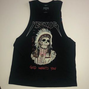 Yeezus tour distressed tee